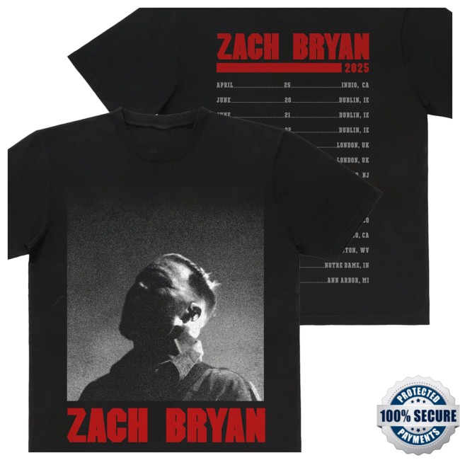 Zach Bryan Shop Store Merch Zb Photo Dateback Tee Zach Bryan Shop Store Merch Zb Photo Dateback Tee