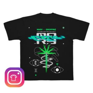 Mary Droppinz Store Merch Galactic Portal Black T-Shirt