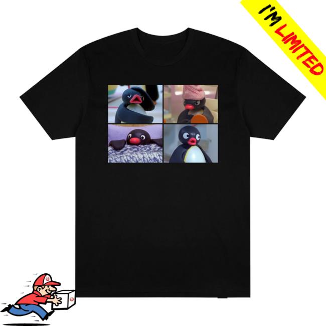 Retrokid Merch Store Pingu Moods T-Shirt Black Retrokid Merch Store Pingu Moods T-Shirt Black