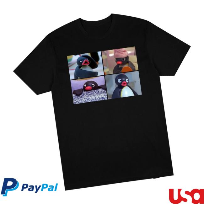 Retrokid Merch Store Pingu Moods T-Shirt Black Retrokid Merch Store Pingu Moods T-Shirt Black