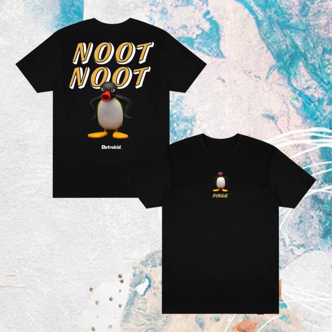 Retrokid Merch Store Pingu Noot Noot T-Shirt Black Retrokid Merch Store Pingu Noot Noot T-Shirt Black