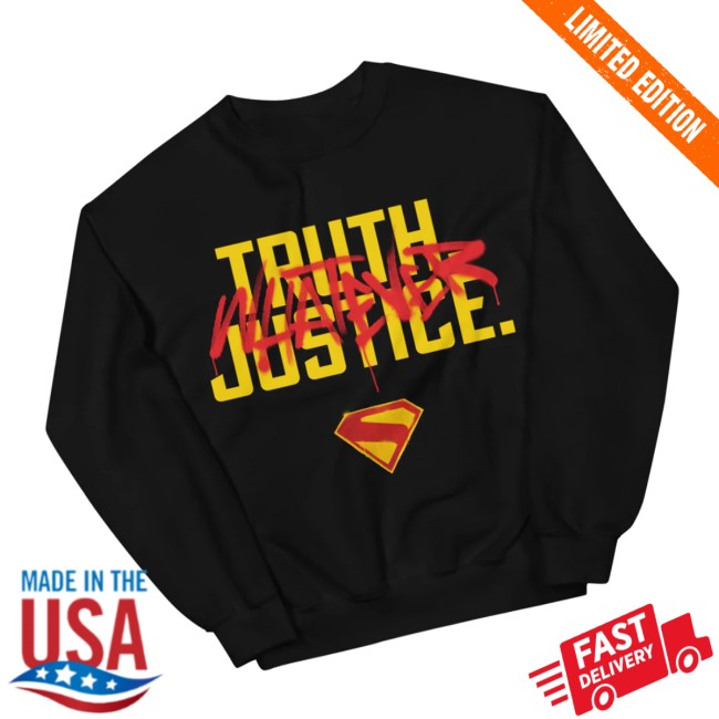 Dc Shop Store Merch Supergirl 2026 MovieTruth Justice Whatever Crewneck Sweatshirt Dc Shop Store Merch Supergirl 2026 MovieTruth Justice Whatever Crewneck Sweatshirt