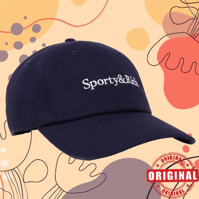 August Store Merch Sporty &Rich Serif Logo Hat August Store Merch Sporty &Rich Serif Logo Hat