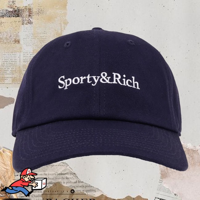 August Store Merch Sporty &Rich Serif Logo Hat August Store Merch Sporty &Rich Serif Logo Hat