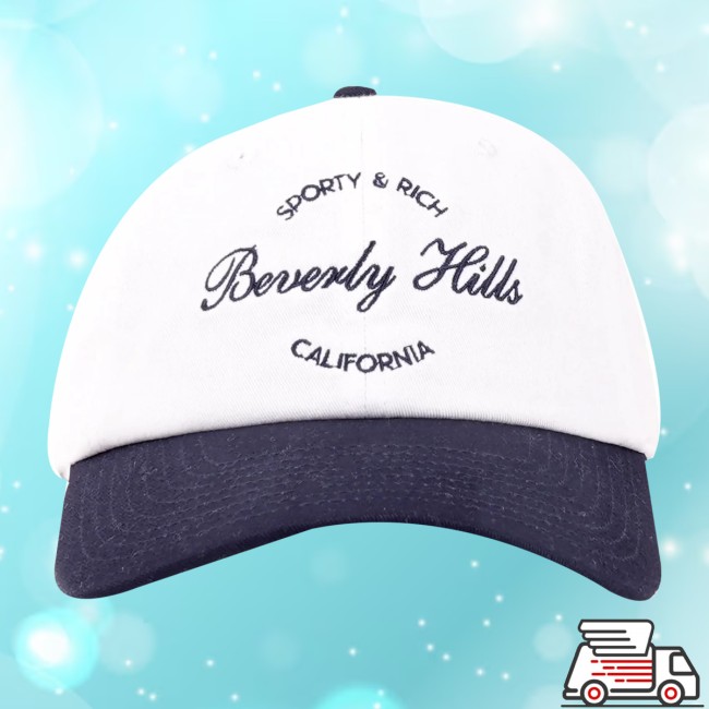 August Store Merch Sporty & Rich Beverly Script Hat (White/Navy) August Store Merch Sporty & Rich Beverly Script Hat (White/Navy)