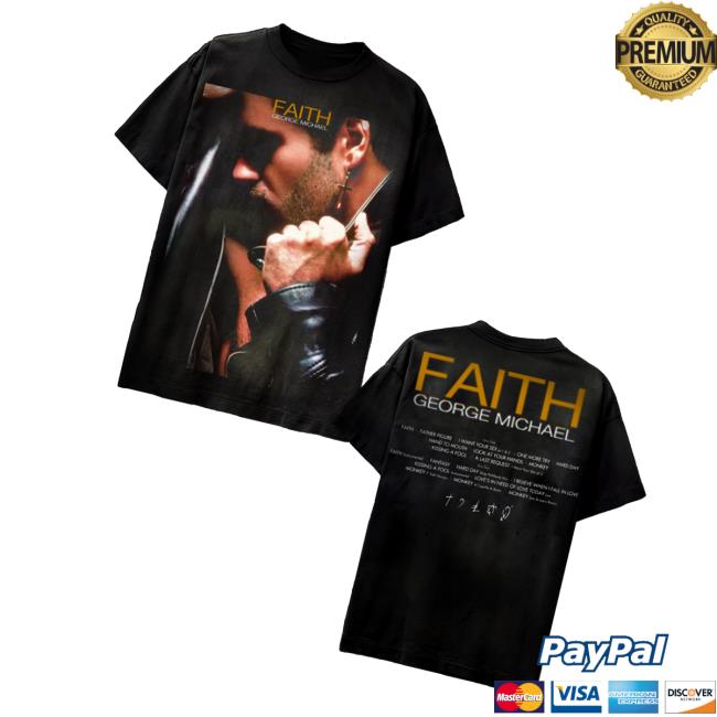 George Michael Merch Store Faith Album Cover Faded Tee George Michael Merch Store Faith Album Cover Faded Tee