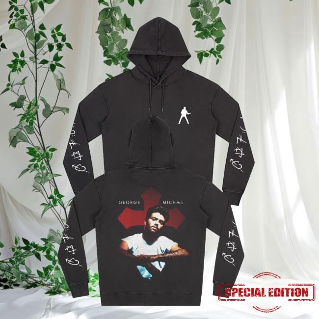 George Michael Merch Store Faith Symbol Faded Hoodie George Michael Merch Store Faith Symbol Faded Hoodie