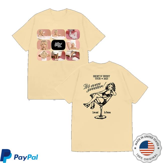Sabrina Carpenter Merch Store Short N’ Sweet Tv Grid Residency T-Shirt Sabrina Carpenter Merch Store Short N’ Sweet Tv Grid Residency T-Shirt