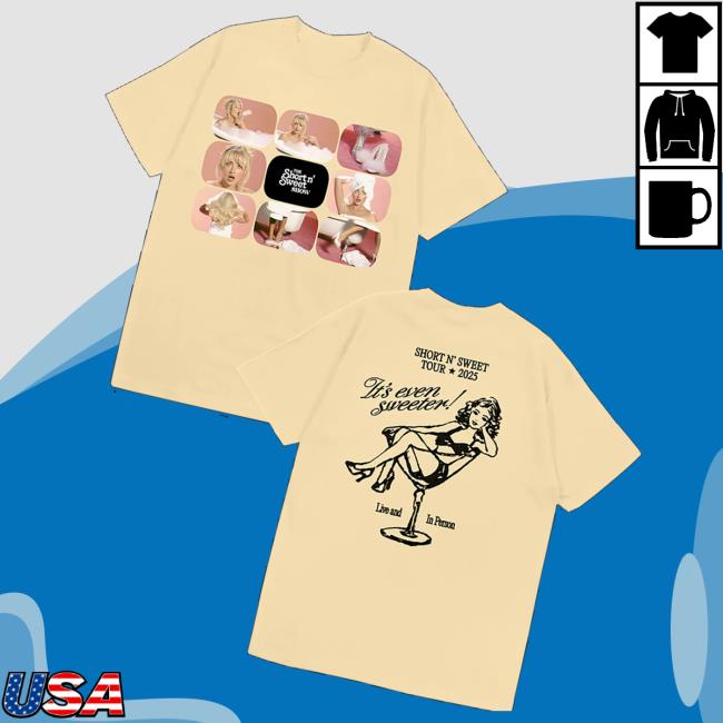 Sabrina Carpenter Merch Store Short N’ Sweet Tv Grid Residency T-Shirt Sabrina Carpenter Merch Store Short N’ Sweet Tv Grid Residency T-Shirt