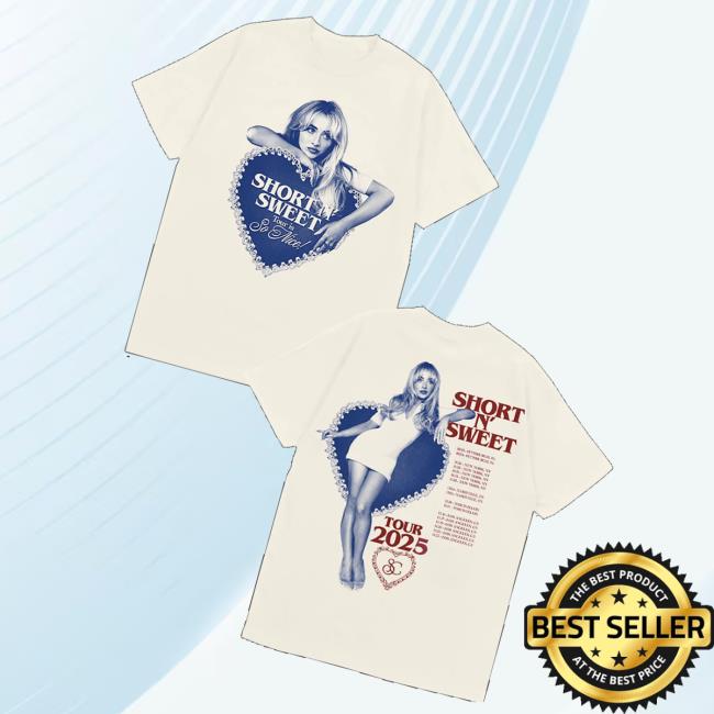 Sabrina Carpenter Merch Store Short N’ Sweet Heart Residency T-Shirt Sabrina Carpenter Merch Store Short N’ Sweet Heart Residency T-Shirt