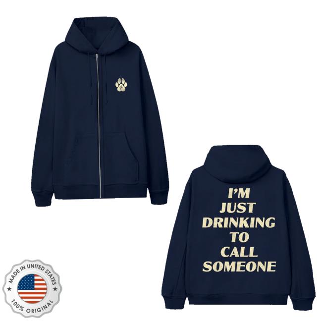 Sabrina Carpenter Merch Store Drinking To Call Someone Zip-Up Hoodie Sabrina Carpenter Merch Store Drinking To Call Someone Zip-Up Hoodie
