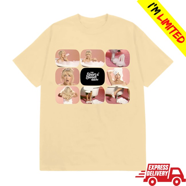 Sabrina Carpenter Store Merch Short N’ Sweet Tv Grid Residency T-Shirt Sabrina Carpenter Store Merch Short N’ Sweet Tv Grid Residency T-Shirt