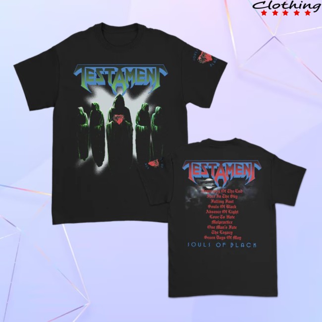 Testament Shop Store Merch Souls Of Black Cover T-Shirt Black Testament Shop Store Merch Souls Of Black Cover T-Shirt Black