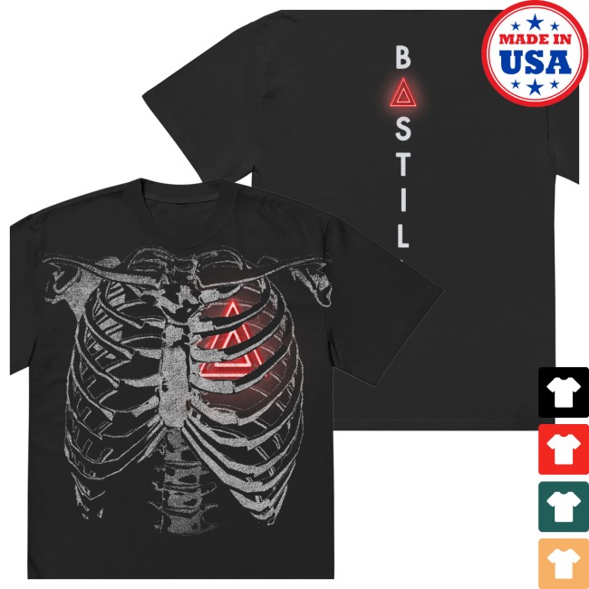 Bastille Store Merch Bastille Skeleton Heart Black T-Shirt Bastille Store Merch Bastille Skeleton Heart Black T-Shirt