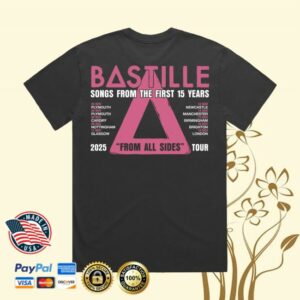 Bastille Store Merch From All Sides 2025 Black Tour T-Shirt