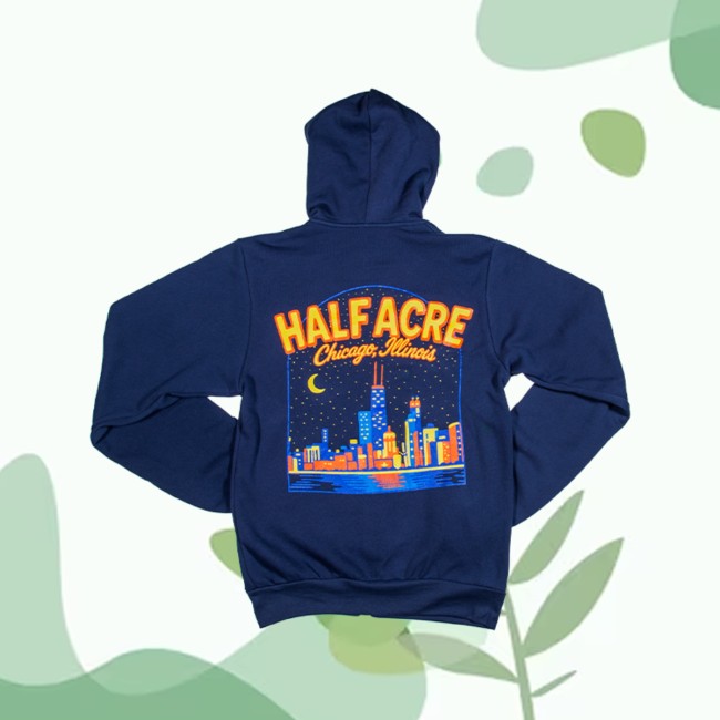 Half Acre Beer Store Merch Skyline Hoodzip Half Acre Beer Store Merch Skyline Hoodzip