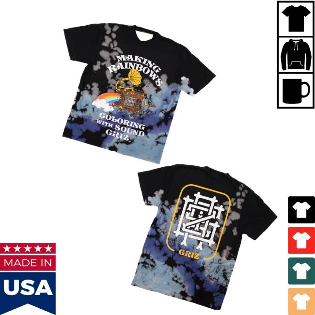 My Name Is Griz Merch Store Griz Making Rainbows Tee In Inkblot Tie Dye My Name Is Griz Merch Store Griz Making Rainbows Tee In Inkblot Tie Dye