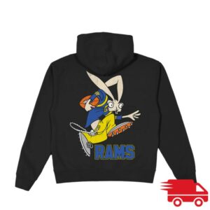 Blink 182 Store Merch Blink-182 X La Rams Wide Receiver Black Zip Hoodie