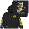 kenny blink 182 store merch blink 182 x la rams wide receiver black zip hoodie wwpsdd