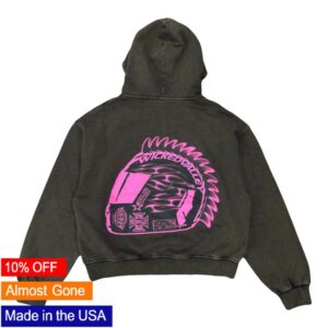 Wicked Valley Usa Store Merch Og Charcoal Moto Zip Up Hoodie