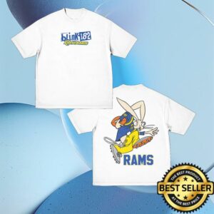 Blink 182 Merch Store Blink-182 X La Rams Wide Receiver White T-Shirt