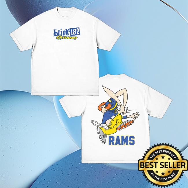 Blink 182 Merch Store Blink-182 X La Rams Wide Receiver White T-Shirt Blink 182 Merch Store Blink-182 X La Rams Wide Receiver White T-Shirt