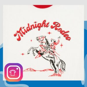 Fashion Moves Forward Store Merch Midnight Rodeo Bucking Bronco Ringer T-Shirt