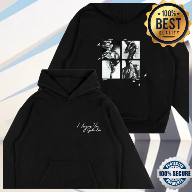 Complex Store Merch Cynthia Erivo I Forgive You Script Black Hoodie Complex Store Merch Cynthia Erivo I Forgive You Script Black Hoodie