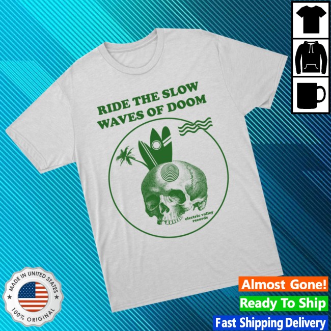 Electric Valley Records Store Merch Waves Of Doom White T-Shirt Electric Valley Records Store Merch Waves Of Doom White T-Shirt