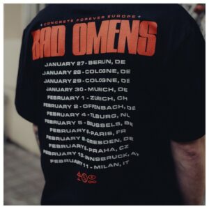 Bad Omens Official Store Merch Concrete Forever Eu Tour Black Tee