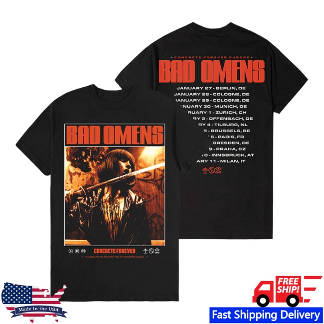 Bad Omens Official Store Merch Concrete Forever Eu Tour Black Tee Bad Omens Official Store Merch Concrete Forever Eu Tour Black Tee