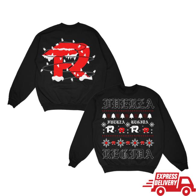 Fuerza Regida Merch Store Fr-Mas Black Crewneck Fuerza Regida Merch Store Fr-Mas Black Crewneck
