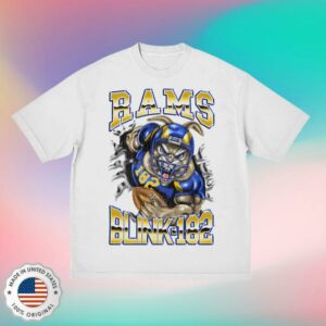 Blink182 Merch Store Blink-182 X La Rams Touchdown White T-Shirt