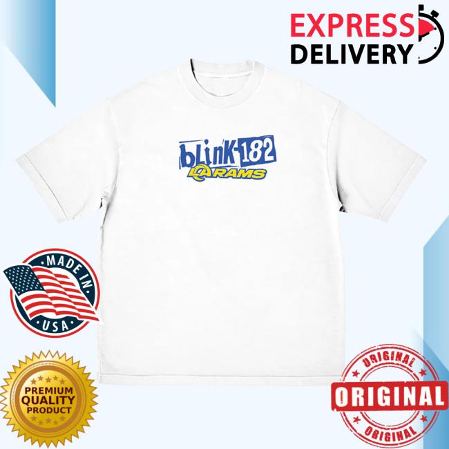 Blink182 Merch Store Blink-182 X La Rams Wide Receiver White T-Shirt Blink182 Merch Store Blink-182 X La Rams Wide Receiver White T-Shirt