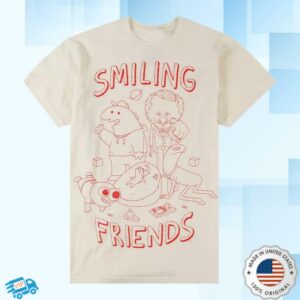 Hot Topic Merch Store Smiling Friends Group Line Art T-Shirt