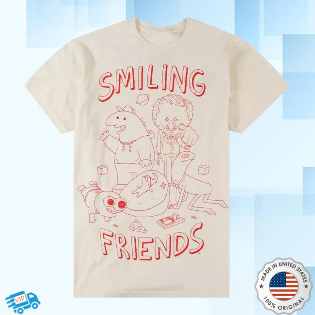 Hot Topic Merch Store Smiling Friends Group Line Art T-Shirt Hot Topic Merch Store Smiling Friends Group Line Art T-Shirt