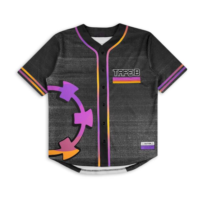 Tape B Merch Store Tape B High Energy Baseball Jersey Black Tape B Merch Store Tape B High Energy Baseball Jersey Black