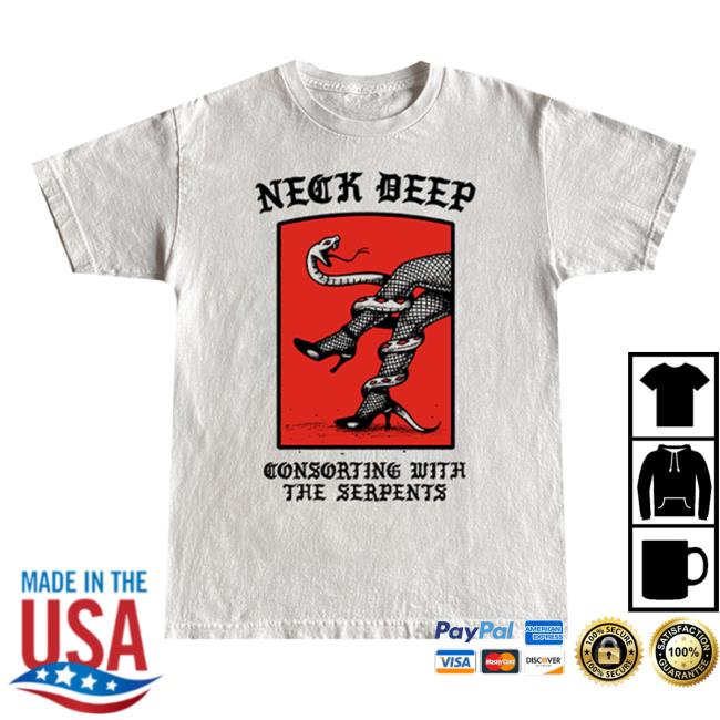 Neck Deep Store Merch Serpents Tee White Neck Deep Store Merch Serpents Tee White