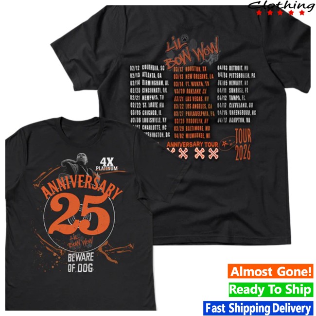 Bwapparel Store Merch Tour Dates Tee – Official Bow Wow 25 Tour Bwapparel Store Merch Tour Dates Tee – Official Bow Wow 25 Tour