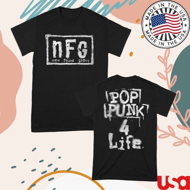 Artistfirst Store Merch New Found Glory Pop Punk 4 Life T-Shirt (Black) Artistfirst Store Merch New Found Glory Pop Punk 4 Life T-Shirt (Black)