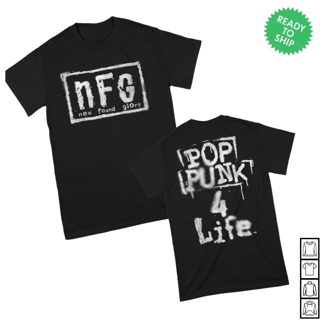 Artistfirst Store Merch New Found Glory Pop Punk 4 Life T-Shirt (Black) Artistfirst Store Merch New Found Glory Pop Punk 4 Life T-Shirt (Black)