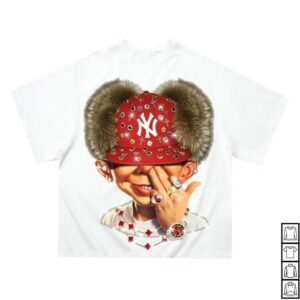Noissey Store Merch Bad Boy & Red Diamond Beanie Print Boxy Oversized T-Shirt
