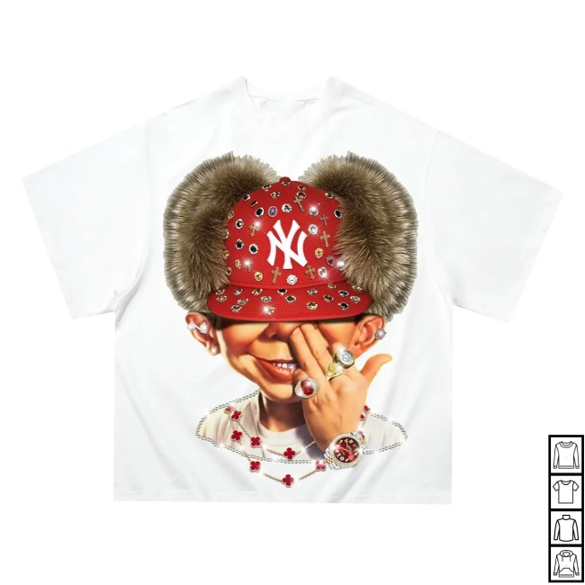 Noissey Store Merch Bad Boy & Red Diamond Beanie Print Boxy Oversized T-Shirt Noissey Store Merch Bad Boy & Red Diamond Beanie Print Boxy Oversized T-Shirt