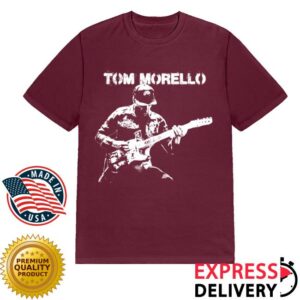 Tom Morello Merch Store Stencil Maroon T-Shirt