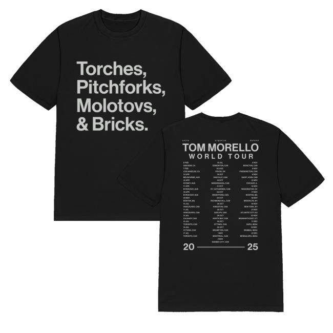 Tom Morello Merch Store 2025 World Tour Tee Tom Morello Merch Store 2025 World Tour Tee