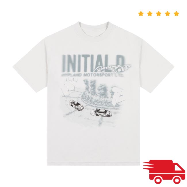 Hypland Merch Store Initial D Faded Drift Shirt Light Grey Hypland Merch Store Initial D Faded Drift Shirt Light Grey