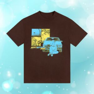 Hypland Merch Store Initial D Fujiwara Sport Shirt Chocolate