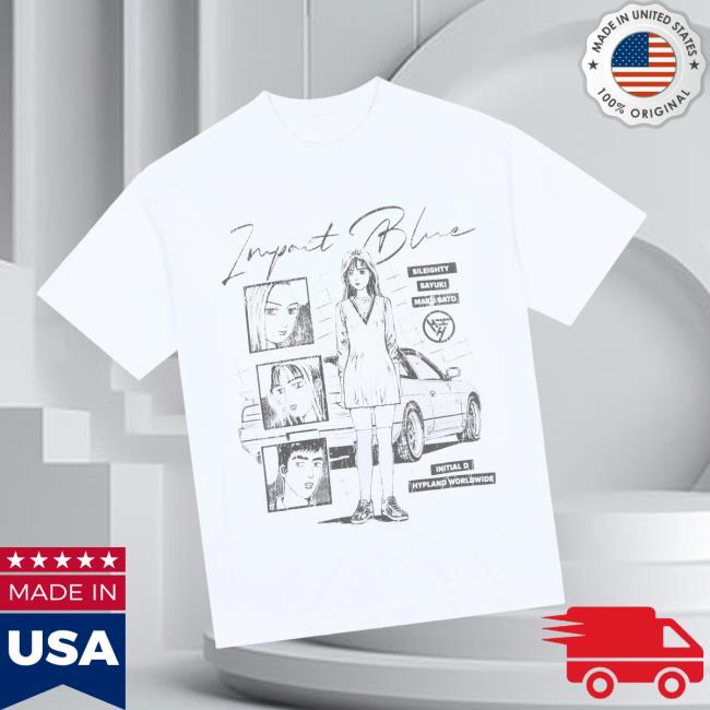 Hypland Merch Store Initial D Impact Blue Shirt Hypland Merch Store Initial D Impact Blue Shirt