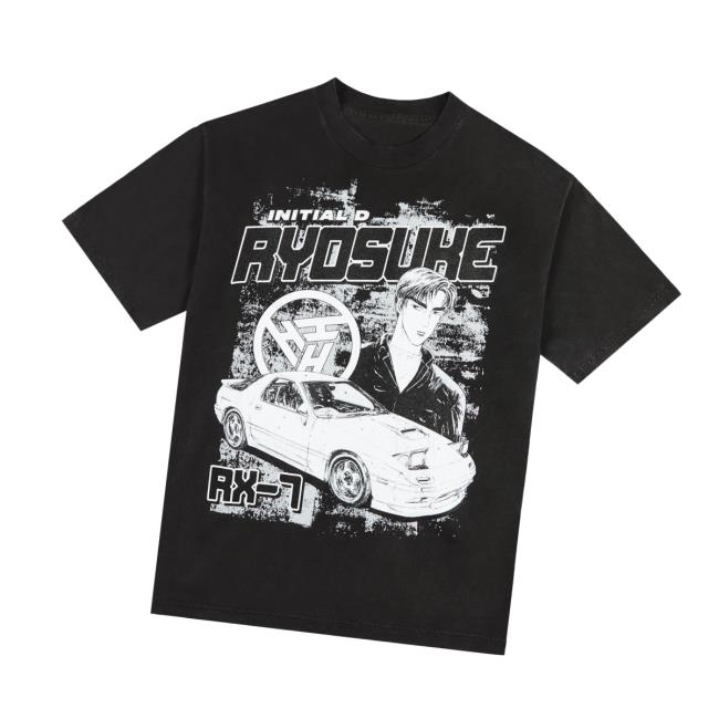 Hypland Merch Store Initial D Ryosuke Profile Shirt Black Hypland Merch Store Initial D Ryosuke Profile Shirt Black