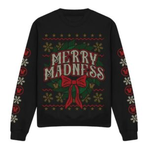 Madness Merch Store 2025 Mad Christmas Sweatshirt Black